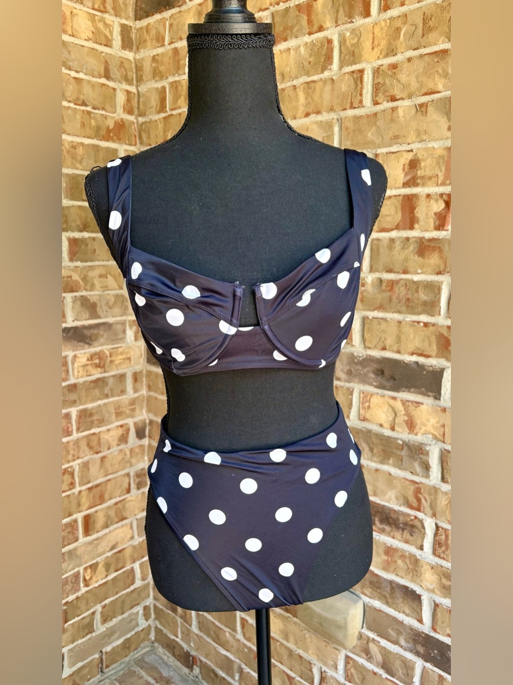 Victoria's Secret Black & White Polka Dot Bikini Set